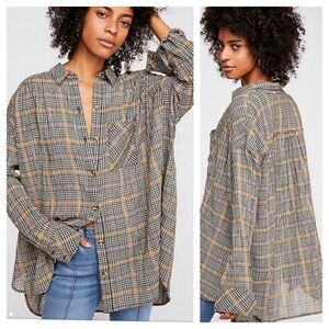 Free People Plaid Tunic